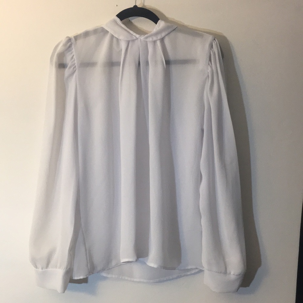 Vintage sheer white collared blouse
